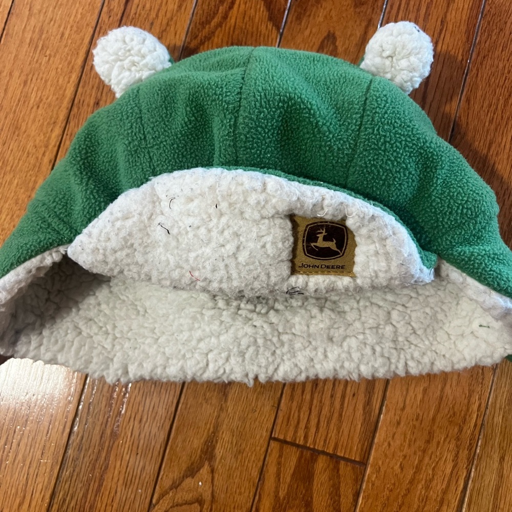 John Deere Green and Cream Fleece Hat